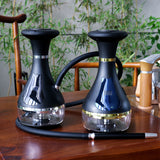Intelligence LED Dry Herbs Electric Hookah Set with 2Pcs Metal Tobacco Кальян Bowl Rechargeable Курительная Трубка Gift