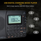Portable AM/FM/SW/BT/TF Pocket Radio USB Digital Recorder Support TFCard Bluetooth Speaker 2023 Hot Style Clear Volume New