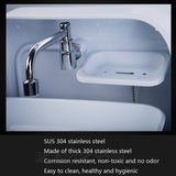 RV 304 Stainless Steel Folding Sink with Integrated Faucet Apply to Caravan Camper Boat Wall-mounted Sink 370*390*(180/375)mm