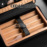 CLA-23KW1 Portable Humidor Box with 4 PCS Humidifier Pack for Travel Smoking Set - Cigar