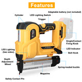 Cordless Electric Nail Gun for Straight/N-shape Nails. With Pure Copper Motor. Woodworking Universal DIY Tool. For Battery.