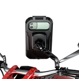 Motorcycle Waterproof Phone Holder Handlebar Mount Rearview Mirror Touch-Screen 360degree Rotation for 5.5-6.5 inch