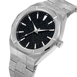 Matte Star Dust Dial Rose Gold Full Stainless Steel Strap High Quality Luxury Frosted Japanese Miyota Quartz Watch Clock for Men