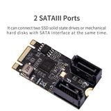 2 Ports SATA III 6Gb/s M.2 pcie 3.0 b m key 22x42 Controller Card