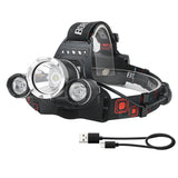 Boruit HP700 Rechargeable LED Front Flashlight - High Brightness, Waterproof, 4 Modes, Ideal