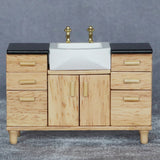 1:12 Dollhouse Bathroom Sink With Cabinet Basin Set Dolls House Miniature Kitchen Furniture