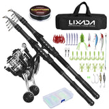 2pcs Ultra Light Rod and Combos Telescc Pole with Spinning Reel Combo Kit Fishing e Lures Hoo Set