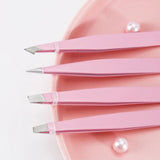 Tweezers Set 4 Pcs Stainless Steel Forceps Precision Pincette Eyelash Extension Face Blackheads Eyebrow Trimming Home