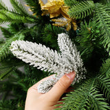 DIY Tree Wreath Ornaments Home Xmas New Year Gifts 10/5Pcs Christmas Artificial Needles Branches Snow Pine Fake Plants