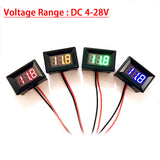 DC 4-28V 2IN1 Digital Voltmeter Thermometer -20C TO +100C LED Display Temperature Meter Voltage Sensor 12V 24v Car Water Air