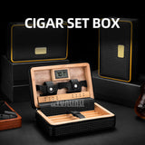 CLA-23KW1 Portable Humidor Box with 4 PCS Humidifier Pack for Travel Smoking Set - Cigar