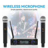 Professional UHF Wireless Microphone System Karaoke Handheld for Home Theater PA Speaker Singing Party Church with LED Screen