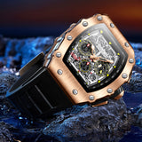 Fashion Men's Watch ONOLA Unique Design Multi-functional Automatic Mechanical Watches Men's Tape Waterproof Wristwatch