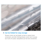1PC with Hooks PVC Waterproof Mildew Resistant Antibacterial 3D White Semi Transparent Pebble Shower Curtain