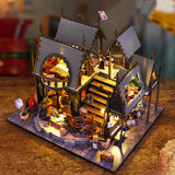 Wooden Room Nook Book Nooks Kit Bookshelf Decor, With Light DIY Model Kits For Adults