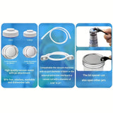 1set Electric Mason Jar Vacuum Sealer Kit -Handheld Food Vacuum Saver Can Sealer Jar Seal Pump Kit For Food Storage