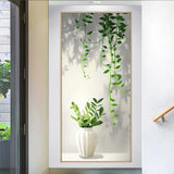 Living room entrance green plant waterproof wall stickers decorative paintings