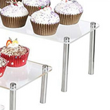 3Pcs Set of Ladder Acrylic Cupcake Hand Puppet Jewelry Transparent Cosmetic Display Stand