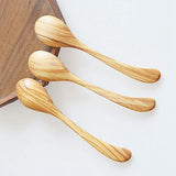 6 Pcs Olive Wood Spoon Set Wooden Soup Spoons Coffee Tea Stirring Serving Utensils For Kitchen Mixing Cooking