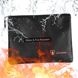 Fireproof Silicone Coated Fiberglass Money Bag Pouch Document Holder Water Fire Resistant with Zipper Storage