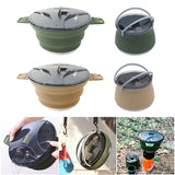 Portable Camping Water Pot Kettle - Heat Resistant, Collapsible, with Handle, Food Grade for Outdoor Fishing, Picnic, Travel