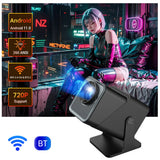 720P WiFi BT5.2 Android 11 System 180° Rotatable Movie Projector with 220in Display Screen Mirror Technique for Home