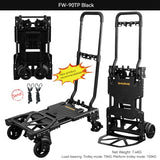 Outdoor Portable Hand Folding Trolley Handcart Four wheel Flatbed Truck Lage Shopping Travel Cart