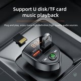Bluetooth 5.0 Car MP3 Player QC3.0 Dual USB Fast Car Charger With LED Display Support TF Card/U Disk Lossless Audio Playback