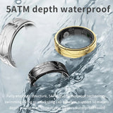 Smart Ring Men Women, Heart Rate and Blood Oxygen Monitor, 5ATM Waterproof, Multi-sport Mode,Photo Control Brush Video