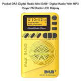 P9 Mini Pocket Radio Portable DAB 3.7V Rechargeable Battery Powered FM LCD Display Speaker Receiver Traveg Running
