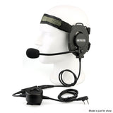 EH060K K-Head Dual Needle Single-Sided Round Waterproof PTT Headset - Green (C9069A)