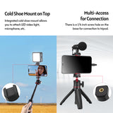 Mini Vlog Live Streaming Smartphone Clip Phone Holder Cold Shoe Mount 1/4inch 55-90mm Smartphones for Tripod Mic LED Light
