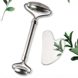 Board Facial Stainless Steel Roller Massager Double-headed Metal Beauty Scraping Set Home Portable And Comfortable