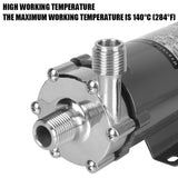 MP-15RM 220V EU Standard BSPT 1/2'' NPT 140 Celsius Water Beer Pump Homebrew Magnetic Drive Pump for Home Brewing