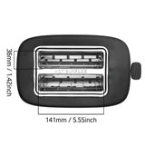 1pc Bread Toaster 2 Slice Toaster, 3.81cm Extra Wide Slots Black Toaster With Reheat, Bagel, Defrost, Cancel Function