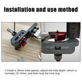 With Fixture for Door Cabinets 35mm Hinge Boring Jig Kit Aluminum Alloy Woodworking Hole Drilling Guide Locator