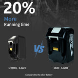 for 18V 6000mAh Rechargeable Li-ion with LED Light BL1840 BL1850 BL1830 BL1860B LXT400 Power Tool Battery