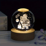 1pc Christmas Crystal Ball, Decoration Props Sparkling 3D Sculpture, Perfect Christmas Gift, Night Light And Table Decoration For Bedroom And Home Decoration