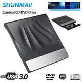 USB 3.0 External Burner Slim Disk Duplicator Quiet Operation RW DVD CD Writer Drive for Laptop Desktop PC