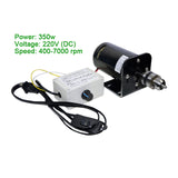 220V 350W 400-7000RPM DIY High Speed Bead Lathe Electric Grinder Bench Drill Set Speed Controller With DC Permanent Magnet Motor
