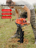 52/71CC 2-Stroke Post Digger Earth Auger - Gasoline Powered Hole Digging Machine for Agriculture
