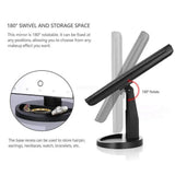 Foldable Makeup Light 3 Folding 1X 2X 3X Desktop Vanity Mirror Dimmable Rotatable With Touch Switch LED Mirrors