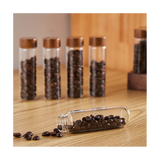 Storage Tubes Coffee Bean Cellar Wooden Display Stand and Funnel Espresso Accessories
