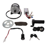 Electric Motor Controller Kit High Temp Resistant 250W Rustproof High Speed DC Motor with Twist Grip for Electric Bike Scooter