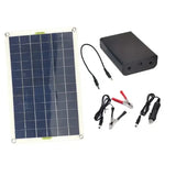 50W Monocrystale Silicon Solar Panel Battery Clip + Charging Compartment 12V Dual USB Output Sola r Cells Solars Panels