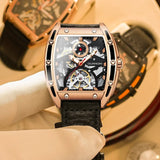 GUANQIN Brand Mechanical Automation Watch For Men Steel shell Waterproof Leather Men's watches Sapphire mirror Luminous Clock
