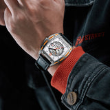 GUANQIN New Luxury Mechanical Leather Mens Watches 50M Waterproof AR Sapphire mirror Watch For Men Automatic Date Luminous Watch