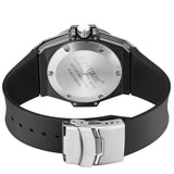 PINTIME Men Skeleton Watch Top Brand Luxury Fashion Quartz Watches For Men Silicone Strap Luminous Wristwatch With Date