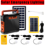 Emergency Lighting 2pcs/3pcs LED Bulbs with Solar Power Panel Generator Kit USB Charger FM Radio Camping Outdpper Home System