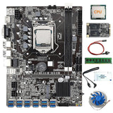 B75 12 Usb3.0 Btc Mboard Cpu+fan+4g Ddr3 Ram+120g Ssd+ Grease+s Cable+sata